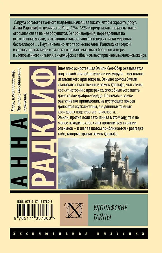 Книга Удольфские тайны (Анна Радклиф) — 2
