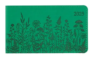 Еженедльник дат. 2025г. 64л 150х87 "Виннер" зеленый, карманный, горизонт, кожхам, мягк. переплет, обстрочка, блинт. тиснение, офсет, ляссе