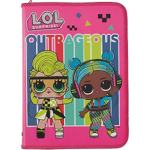 Папка для труда А4 "LOL" 33*23,5*3, пластик, молния с трех сторон, откидн.клапан