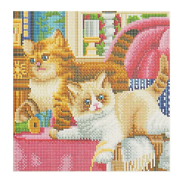 Набор для творчества Рыжий Кот. Алмазная мозаика «Игривые котята-малыши», 30 х 30 см, 30 цветов 2838340 — 1