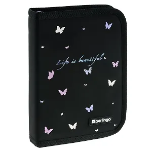 Пенал 1отд. "Life is Beautiful" 20*14, ткань/картон, с 2-мя откид. планками, инд.уп.