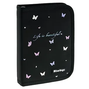 Пенал 1отд. "Life is Beautiful" 20*14, ткань/картон, с 2-мя откид. планками, инд.уп. 3161220