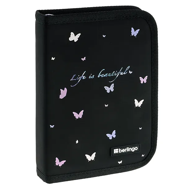 Пенал 1отд. "Life is Beautiful" 20*14, ткань/картон, с 2-мя откид. планками, инд.уп. 3161220 — 1
