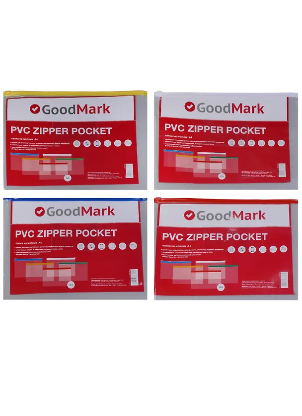 Папка на молнии А4, прозрачная, GoodMark 238617 — 3