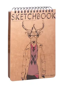 Скетчбук 185*250 120л "BV" крафт бумага, 70г/м2, спираль, ассорти, Bruno Visconti