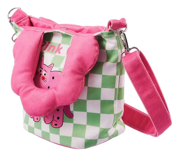 Сумка с волнистой ручкой Pink Cat (текстиль) (20х16) (12-Lanxi-A12) 3127827 — 5