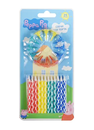 Набор свечей Peppa Pig с держат., 24шт. 2509099