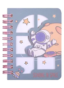 Записная книжка 80*108 80л "Soaring in space" карт.обл., вырубка, спираль, инд.уп., ассорти