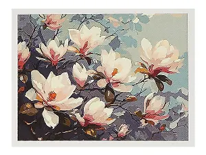 Холст с красками по номерам "Цветущая магнолия", 30 х 40 см