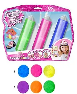 Набор для творчества, Масса для моделирования, 1TOY/Вантой, Crystalike" 3 баночка в виде кристалла, блистер, цвета в ассортименте"