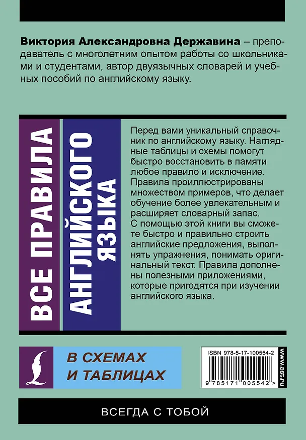 Книга Все правила английского языка в схемах и таблицах (Виктория Державина) — 2