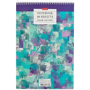 Блокнот А4 60л кл. "Color Pattern" спираль, мел.картон, УФ-лак, жестк.подложка
