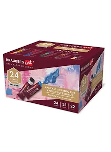 Краски акриловые 24цв 22мл художественные, тубы, BRAUBERG ART PREMIERE