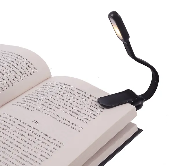 Мини-лампа LED для чтения, черная, micro USB, Читай-город 3111178 — 3
