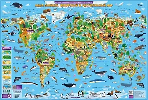 Книга Карта настенная "Наша планета. Животный и растительный мир" ()