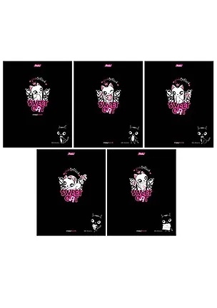 Тетрадь 48л кл. "Pink&Black (SWEET CAT)", выб.лак, ассорти, Hatber 218785