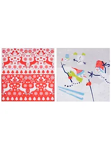 Салфетки для декупажа Снеговики на лыжах - 2 шт. P-SDL011300/312162