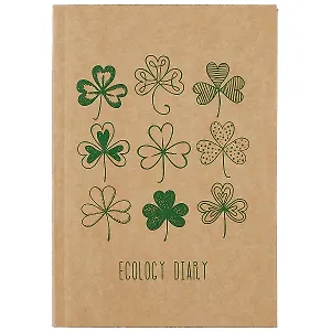 Ежедневник недат. А5 136л "Eco-friendly! №4" интегр.переплет, крафт картон, офсет