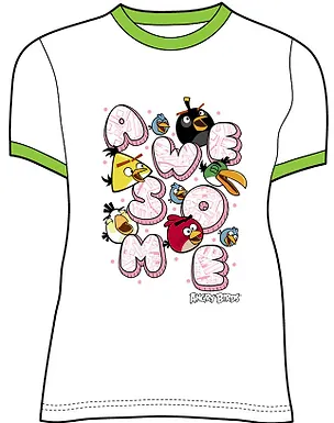 Angry Birds Футболка для девочек AWESOME (3-4 года, Белый) (TSG87-WHT-AB) 2372995
