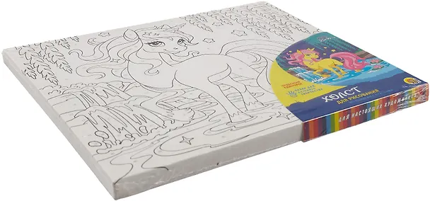 Холст с красками  по номерам. Чудесный единорог, 25х30 см 3008706 — 4