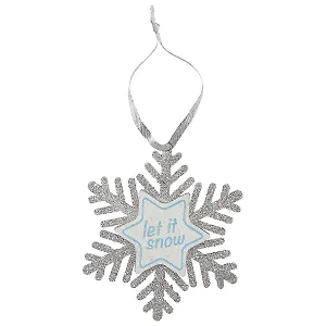 Украшение «Серебряная снежинка», 14 см