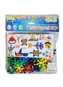 Конструктор пластмассовый Снежинки (BEB0710-009) (300г.) (Bebelot) (упаковка)