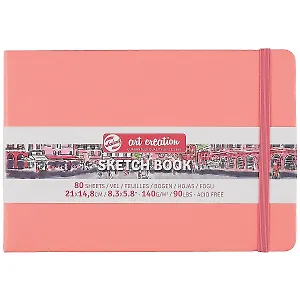Блокнот для зарисовок 21*15см 80л "Art Creation" 140г/м2, 7БЦ, коралловый, Fabriano 