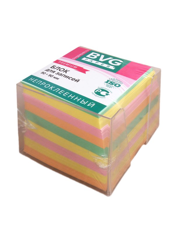 Блок для записей, 90х90 мм, 90 листов, цветной, BVG 254275 — 1