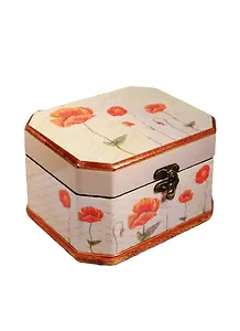 Шкатулка с замком МДФ Маки (17*13,5*10,3) (40161)