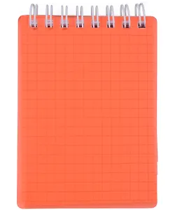 Блокнот А7 80л кл. "LINE NEON" оранжевый, пласт.обл, спираль