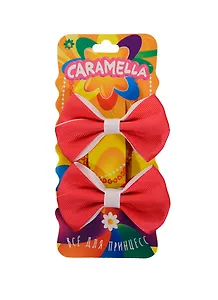 Набор бантиков-клипов для волос (23979) (2шт) (розово-белый) (Caramella) (упаковка)