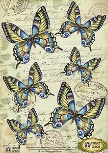 Декупажная карта переводная Голубая красавица (D-040) (упаковка)