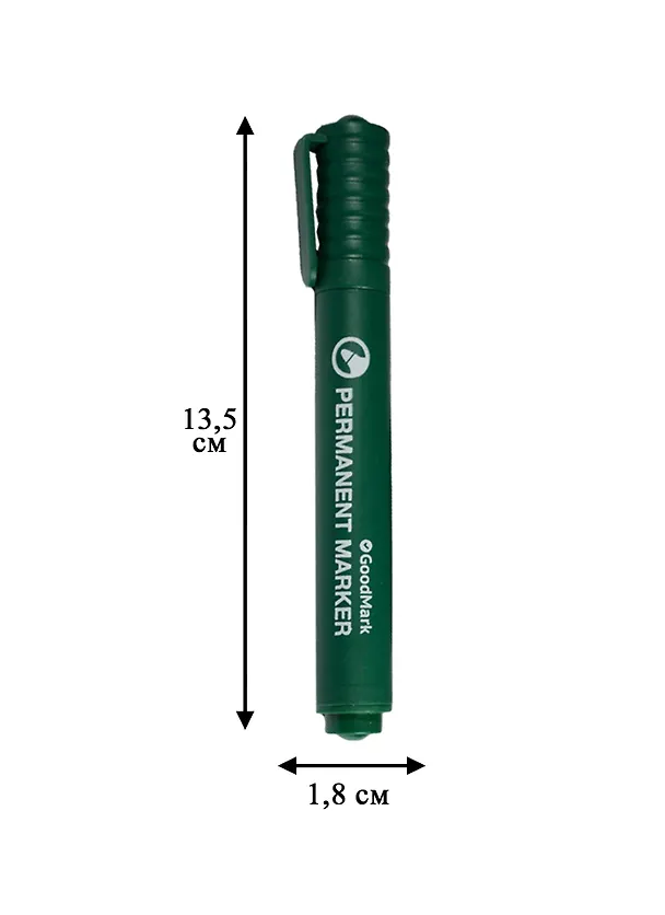Маркер перманентный GoodMark, зеленый 2,5 мм 238527 — 3