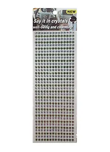 Стразы -бусины большие (1461-4B/2) (белые/зеленые бусины)