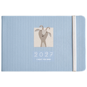 Еженедельник дат. 2027г. А6 64л 160*105 "Goat" голубой, иск.кожа, мягк.переплет, горизонт.карманный, скругл.углы