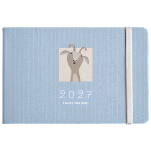 Еженедельник дат. 2027г. А6 64л 160*105 "Goat" голубой, иск.кожа, мягк.переплет, горизонт.карманный, скругл.углы 3172325