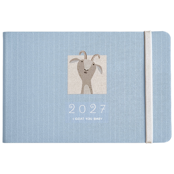Еженедельник дат. 2027г. А6 64л 160*105 "Goat" голубой, иск.кожа, мягк.переплет, горизонт.карманный, скругл.углы 3172325 — 1