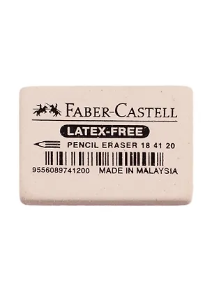 Ластик "latex-free", прямоугольный, синтетический каучук, 40*27*10мм, Faber-Castell 255817