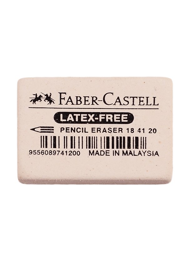 Ластик "latex-free", прямоугольный, синтетический каучук, 40*27*10мм, Faber-Castell 255817 — 1