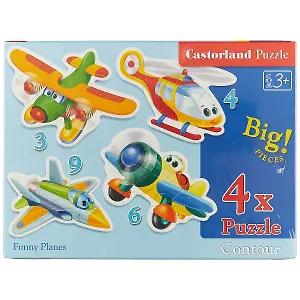 Пазл Castorland 3+4+6+9эл 4 в 1 Смешные самолеты
