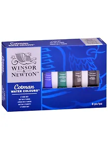 Краски акварельные "Cotman" для начинающих 6 цв,  8мл,  к/к, Winsor&Newton