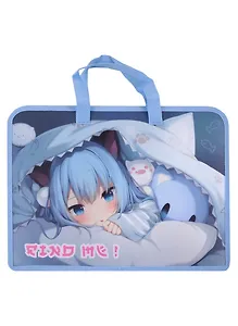 Папка для тетрадей А4 "Аниме милашка" 34*24,5*7см пластик, молния, текст.ручки, расширение