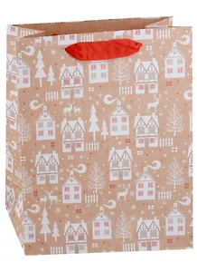 Пакет А4 32*26*12 "Новогодний привет" Новый год, бум.мат.