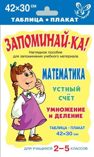 

Математика. Устный счет. Умножение и деление. 2-5 классы. Наглядное пособие