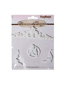 Объемные фигурки Птичка (3х3см) и уголки (SCB241002) (4шт) (ScrapBerry`s) (упаковка)