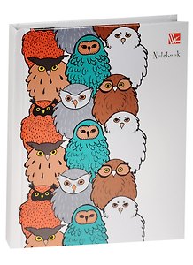 Записная книжка А6 80л "Графика. Милые совы" 7БЦ, глянц. лам., Listoff