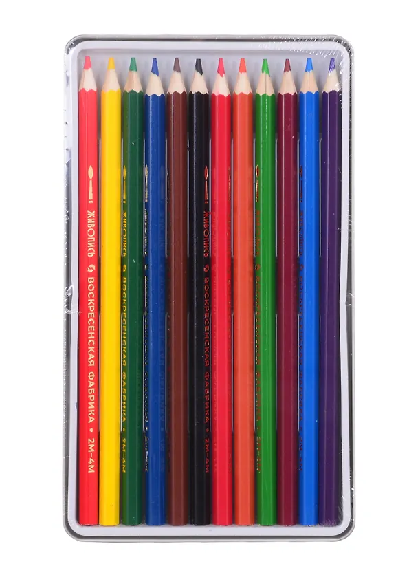 Карандаши акварельные "Живопись" 12цв, мет.коробка, ВКФ 260779 — 3