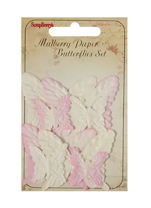 Набор бабочек, 8 шт Оттенки белого и розового