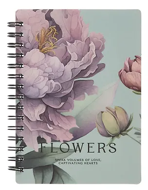Записная книжка А6 80 листов в клетку, "Peony", фиолетовый, на спирали 3085099