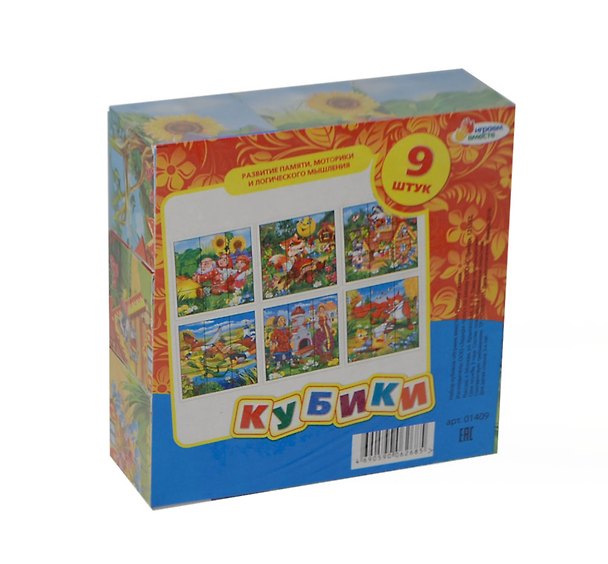 Набор кубиков Русские сказки (9шт) (01409) (180072) (Играем вместе) (упаковка) (в кор. 30 наб.) 2405574 — 1